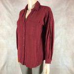 Skies Are Blue Burgundy Oversized Button Down Shirt SMALL Photo 7