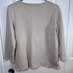 Alfred Dunner Telluride Embellished Hearts Sweater Women's Petite Medium Beige Photo 2