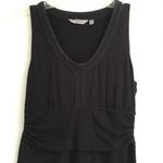 Athleta black sleeveless ruched exercise draped mini dress M Photo 2