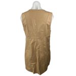 ZARA NEW Beige Tan Faux Vegan Leather Sleeveless Button Down Mini Shift Dress M Photo 1