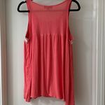 Suzanne Betro Coral Pink Lightweight Tank Top with Cream Embroidery, Size XL Photo 6