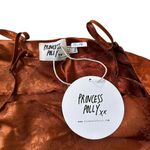 Princess Polly  Brown Satin Flowers Mini Dress Women Size 12 NWT | 12-16 Photo 2