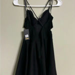 Trac V-Neck Cutout V-Back Cocktail Mini Dress Skater Black New Size XS Party  NWT Photo 1