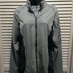 Younique Dark Gray/Black Zip Up Long Sleeve Athletic Jacket Pockets Size XL Logo Black Photo 0