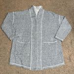 Eileen Fisher Organic Cotton Terry Shawl Jacket Cardigan Ash Gray Small Photo 4