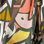 Big Dart Abstract Geometric Print Button Down Shirt Funky UK Size 10 (US 6) Green Photo 1