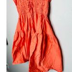 Derek Lam COLLECTIVE Orange Smocked Hourglass Tie Waist Mini Dress Size 44 Photo 7