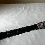 Vintage Floral Glitter Lace Bonded Leather Belt Beaded Edge Silver Buckle 30 Gray Photo 4