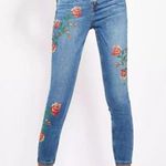 Topshop Moto Jamie Floral Embroidered Jeans High Waisted Skinny Ankle Pants 26 Photo 2