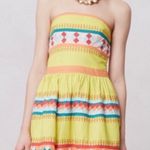 Anthropologie Leifsdottir ribboned Quilotoa multicolored strapless dress size 4 Photo 0