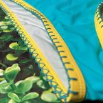 Cupshe  Swim Bikini Bottom Swimwear Blue/Yellow size Large NWOT Crochet detail Photo 13