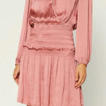 Current Air  Long Sleeve Satin Dress in Dusty Rose Size M Photo 0