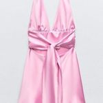 ZARA dress mini halter pink satin Bow  🍬 🎀 wedding party coctail bridal shower Photo 12