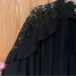 Free People Little Bit Of Love Crochet Lace Ruffle Keyhole Blouse Black Size XS Photo 11