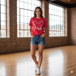 Gildan Minnie Mouse Mom Graphic T Shirt Womens XL Red Casual Vacation Mom Life Photo 1