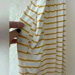 Simlu white/gold striped women’s maxi skirt with wide waistband and pocket; 3X Yellow Photo 1
