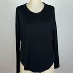 Rag and Bone The Knit Hi-Low Marled T-Shirt in Black Photo 1