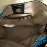 Frances Valentine June Hobo Handbag Navy Striped Strap Gold Zip Blue Photo 9