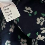 Loft • Navy Floral Ruffle Tie Neck Tank Top Photo 5