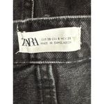 ZARA  The High Rise Cotton Distressed Cut Off Shorts Button Fly Denim 6 Black Photo 9