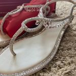 Rene Caovilla Flat Thong Sandals Crystal Drops Silver Size 6 Photo 3