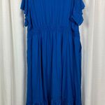 Torrid Classic Blue Y Neck Smocked Waist Challis Maxi Dress Sz.4 NWT Photo 10