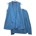 Beyond Threads Women's Teal Blue Alpaca Wool Top And Open Front Vest Boho Set M Size M Photo 1