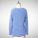Talbots  Pointelle Raglan Crew Neck Knit Sweater Blue XS Photo 4
