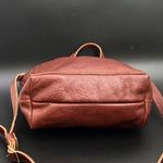 PLG PORTLAND Leather Goods “Almost Perfect” Mini Crossbody Zip Tote Bag Cognac Brown Photo 3