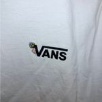 Vans  White Long Sleeve Tee with Floral Accents Y2K streetwear checkered top Photo 2