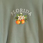 State of Mine  Womens Large Green Florida Orange Blossom Embroidered Sweatshirt Photo 4