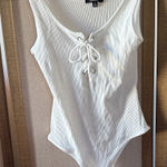 Ambiance White Ribbed Bodysuit junior medium Size undefined Photo 0