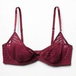 Free People Intimately It Was All A Dream Demi Bra 34D Sheer Cut Out Bordeaux Photo 1