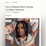 Anthropologie Pilcro Ribbed Multi-Stripe Cardigan Sweater size M EUC Photo 1