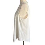 ROMANTIC HUT White Sleeveless Lace Trim Blouse Size Small V Neck Relaxed Fit Photo 2