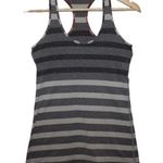 Lululemon Womens  Gray Orange Striped Racerback Tank Top Sleeveless Shirt Size 6 Photo 0