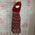 Anthropologie Plenty  Women's Arcadia Accordion Pleated Laced Midi Dress Brown Si Photo 7