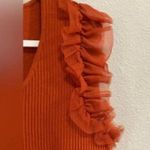 Bailey 44 Top Sleeveless Tulle XL NWT Sleeves Ruffle Ribbed Stretch Knit Orange Photo 5