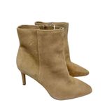 Vince Camuto Boots Size 8 Leather Womens Tan Almond Toe Side Zip Ankle Booties Photo 1