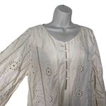 JUAN DE DIOS Lisa Cotton Eyelet Maxi Shirt in Beige Cream sz S Photo 6