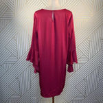 Bar III  Bell Sleeve Ruffled‎ Shift Dress in Berry Photo 7