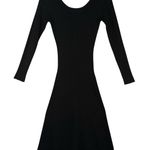 Whyte Valentyne Black Ribbed Knit Low Scoop Back Dress Women’s Size 10 Emo Goth Photo 0