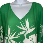 White House | Black Market WHITE HOUSE BLACK MARKET Green White Floral V Neck Kimono Sleeve Top NWOT XS Photo 2