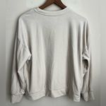 Uniqlo NWOT  cream velour set crew sweatshirt wide leg elastic waist pants L Photo 2