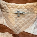 JODIFL  Cream & Tan Neutral Quilted Long Sleeve Pullover Women’s Size Medium Photo 7