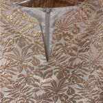 J. McLaughlin  Ariana Champagne Gold Metallic Palm Leaf Party Cocktail Dress Sz 6 Photo 5