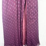 Betsy and Adam  High Slit Metallic Print Gown Size 10 Chiffon Formal Wedding Guest Photo 4