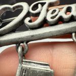 Signed JJ I Love Teaching Pencil With Book Charms Brooch Pin Jonette Jewelry Silver Photo 4