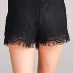 Black Lace Lined Shorts Coverup Medium Photo 2