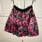 Ted Baker Black and Pink Floral A-Line Skirt Photo 0